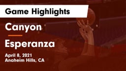 Canyon  vs Esperanza  Game Highlights - April 8, 2021