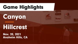 Canyon  vs Hillcrest  Game Highlights - Nov. 20, 2021