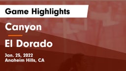 Canyon  vs El Dorado  Game Highlights - Jan. 25, 2022