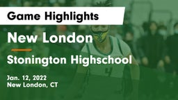 New London  vs Stonington Highschool Game Highlights - Jan. 12, 2022