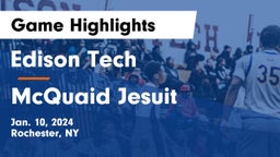 Edison Tech  vs McQuaid Jesuit  Game Highlights - Jan. 10, 2024