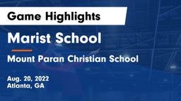 Marist School vs Mount Paran Christian School Game Highlights - Aug. 20, 2022