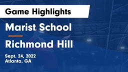Marist School vs Richmond Hill  Game Highlights - Sept. 24, 2022