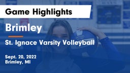 Brimley  vs St. Ignace Varsity Volleyball Game Highlights - Sept. 20, 2022