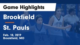 Brookfield  vs St. Pauls Game Highlights - Feb. 18, 2019