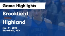 Brookfield  vs Highland Game Highlights - Jan. 31, 2020