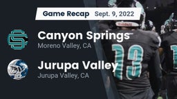 Recap: Canyon Springs  vs. Jurupa Valley  2022