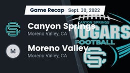 Recap: Canyon Springs  vs. Moreno Valley  2022