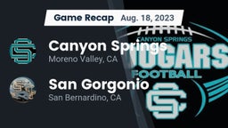 Recap: Canyon Springs  vs. San Gorgonio  2023