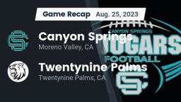Recap: Canyon Springs  vs. Twentynine Palms  2023