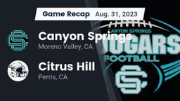 Recap: Canyon Springs  vs. Citrus Hill  2023