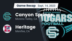 Recap: Canyon Springs  vs. Heritage  2023