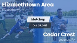 Matchup: Elizabethtown High vs. Cedar Crest  2016