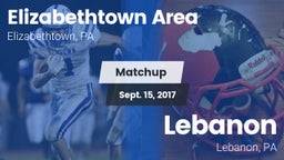 Matchup: Elizabethtown High vs. Lebanon  2017