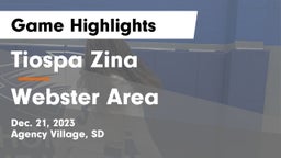 Tiospa Zina  vs Webster Area  Game Highlights - Dec. 21, 2023