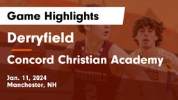 Derryfield  vs Concord Christian Academy Game Highlights - Jan. 11, 2024