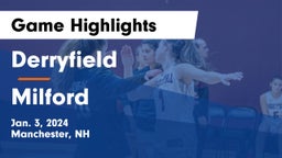 Derryfield  vs Milford  Game Highlights - Jan. 3, 2024