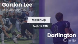 Matchup: Gordon Lee High vs. Darlington  2017