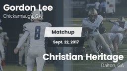 Matchup: Gordon Lee High vs. Christian Heritage  2017