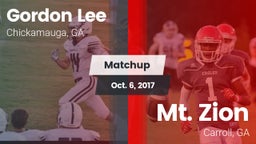 Matchup: Gordon Lee High vs. Mt. Zion  2017