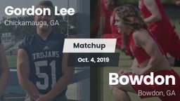 Matchup: Gordon Lee High vs. Bowdon  2019