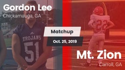 Matchup: Gordon Lee High vs. Mt. Zion  2019