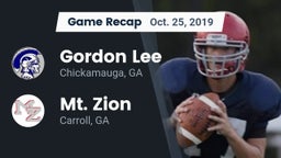 Recap: Gordon Lee  vs. Mt. Zion  2019