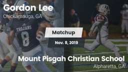 Matchup: Gordon Lee High vs. Mount Pisgah Christian School 2019