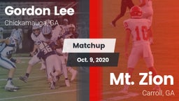 Matchup: Gordon Lee High vs. Mt. Zion  2020