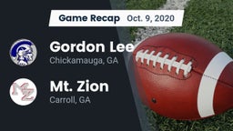 Recap: Gordon Lee  vs. Mt. Zion  2020