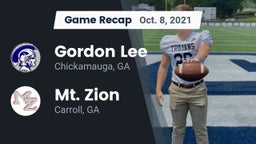 Recap: Gordon Lee  vs. Mt. Zion  2021
