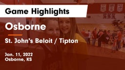 Osborne  vs St. John's Beloit / Tipton Game Highlights - Jan. 11, 2022