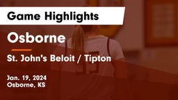 Osborne  vs St. John's Beloit / Tipton Game Highlights - Jan. 19, 2024