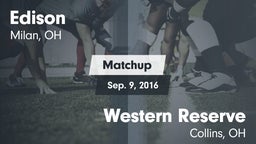 Matchup: Edison  vs. Western Reserve  2016