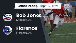 Recap: Bob Jones  vs. Florence  2021