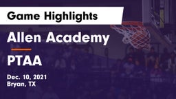 Allen Academy vs PTAA Game Highlights - Dec. 10, 2021