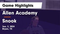 Allen Academy vs Snook  Game Highlights - Jan. 2, 2024