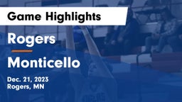Rogers  vs Monticello  Game Highlights - Dec. 21, 2023