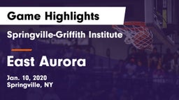 Springville-Griffith Institute  vs East Aurora  Game Highlights - Jan. 10, 2020