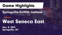 Springville-Griffith Institute  vs West Seneca East  Game Highlights - Dec. 8, 2023