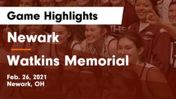 Newark  vs Watkins Memorial  Game Highlights - Feb. 26, 2021