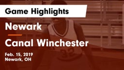 Newark  vs Canal Winchester  Game Highlights - Feb. 15, 2019