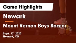 Newark  vs Mount Vernon Boys Soccer Game Highlights - Sept. 17, 2020