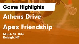 Athens Drive  vs Apex Friendship  Game Highlights - March 30, 2024