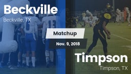 Matchup: Beckville High vs. Timpson  2018