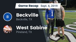 Recap: Beckville  vs. West Sabine  2019