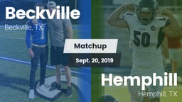Matchup: Beckville High vs. Hemphill  2019