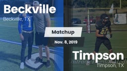 Matchup: Beckville High vs. Timpson  2019