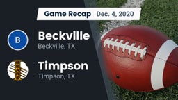 Recap: Beckville  vs. Timpson  2020