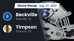 Recap: Beckville  vs. Timpson  2022